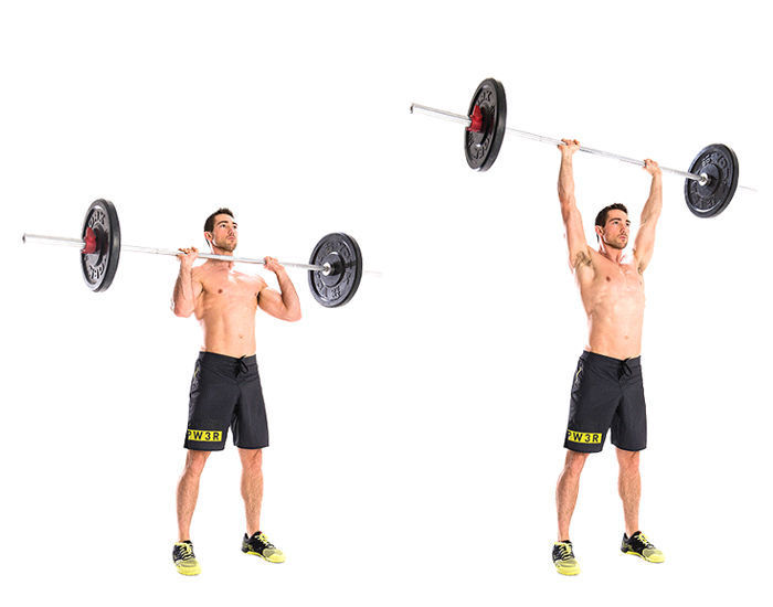 Overhead shoulder press with the hand weight Overhead shoulder press with the hand weight