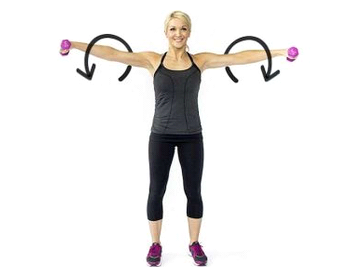 Arm Circles with weight - shoulder exercise Arm Circles with weight - shoulder exercise